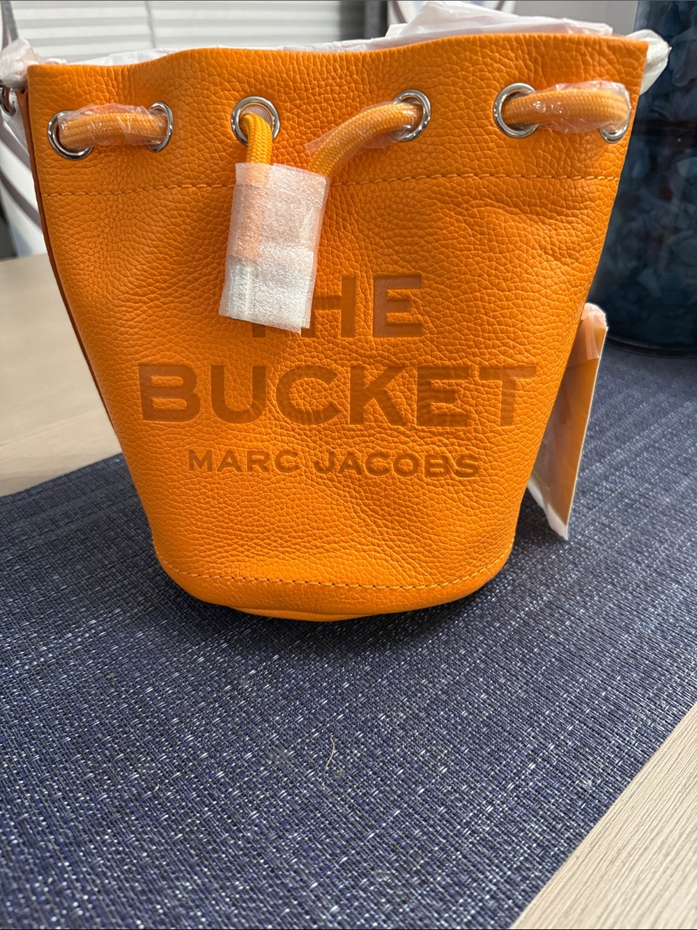 Marc Jacobs Orange THE BUCKET Mini Drawstring Bag